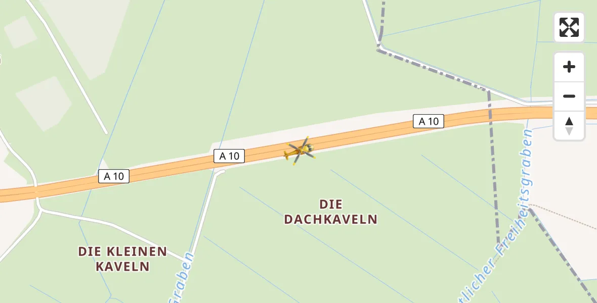 Flugroute Rettungshubschrauber Ludwigsfelde - Ludwigsfelde, 22 Mai 2026, 11:53
