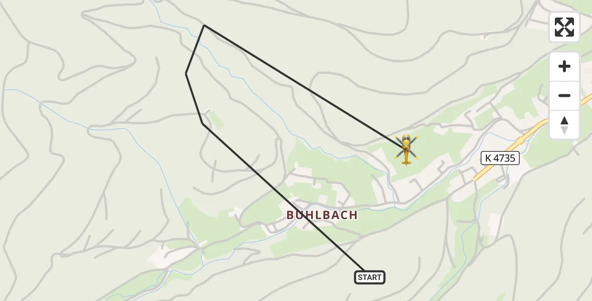 Flugroute Rettungshubschrauber Baiersbronn - Baiersbronn, 22 Mai 2026, 11:57