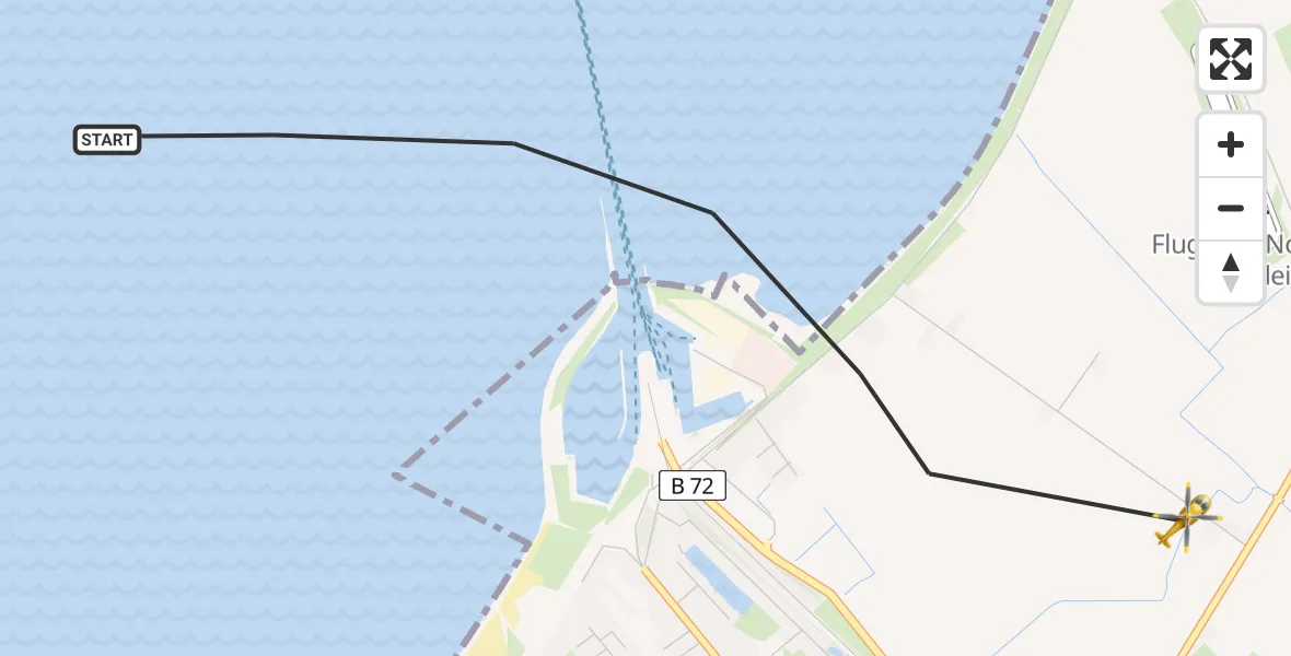 Flugroute Ambulanzhubschrauber Noordzee - Norden, 22 Mai 2026, 12:37
