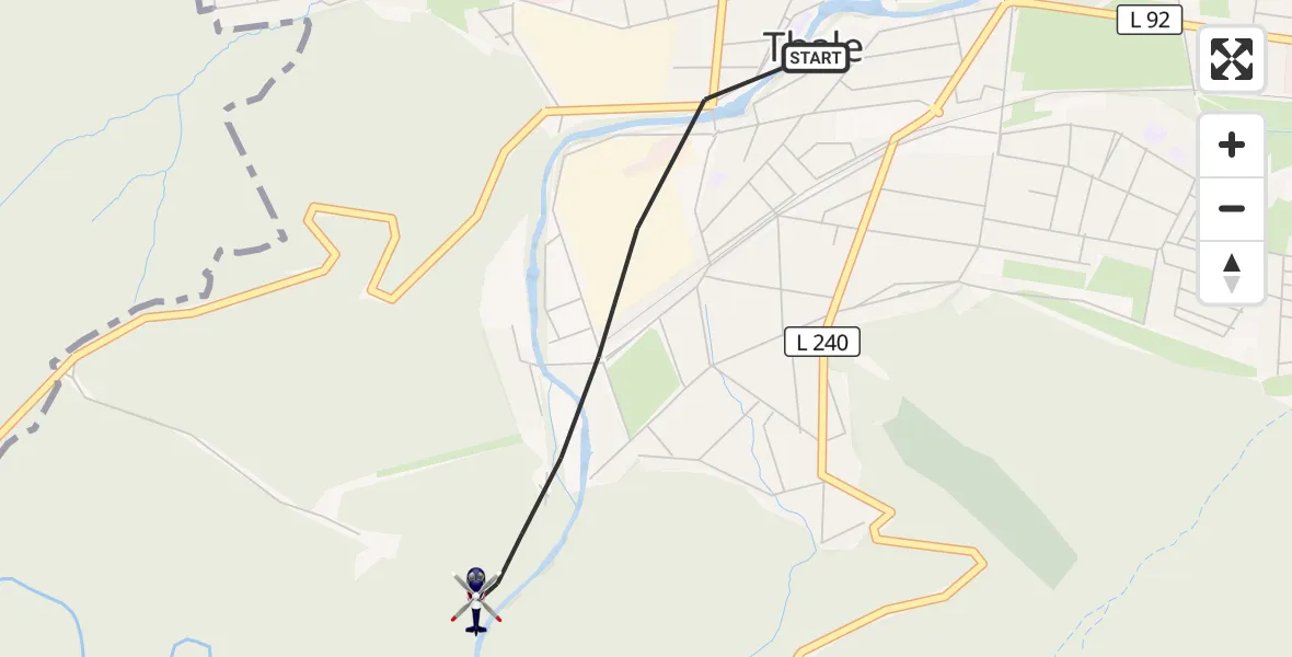 Flugroute Polizeihubschrauber Thale - Thale, 22 Mai 2026, 13:17