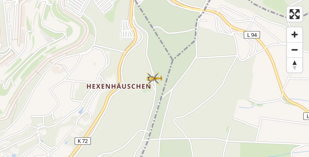 Flugroute Ambulanzhubschrauber Müllenbach - Müllenbach, 22 Mai 2026, 15:06