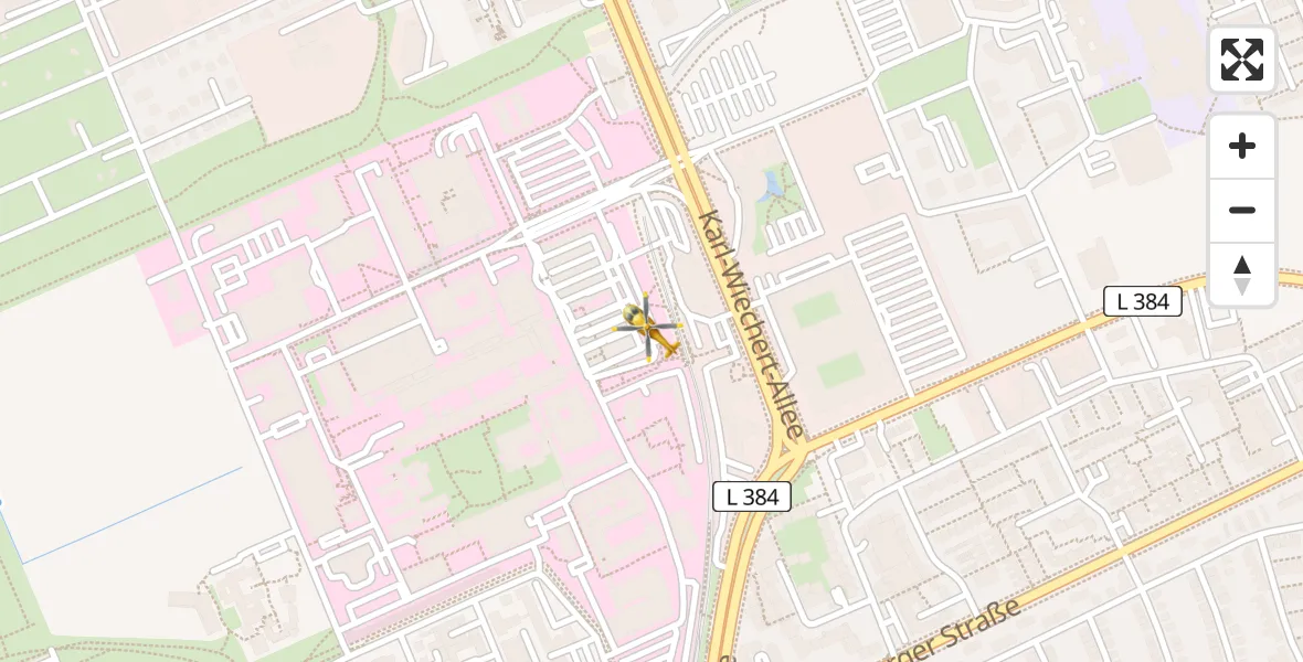 Flugroute Rettungshubschrauber Hannover Luftrettung Hubschrauberlandeplatz (Christoph 4) - Hannover Luftrettung Hubschrauberlandeplatz (Christoph 4), 22 Mai 2026, 16:44
