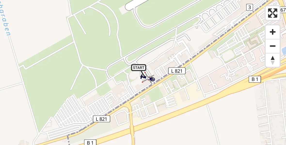 Flugroute Polizeihubschrauber Dortmund Flughafen - Dortmund Flughafen, 23 Mai 2026, 00:15