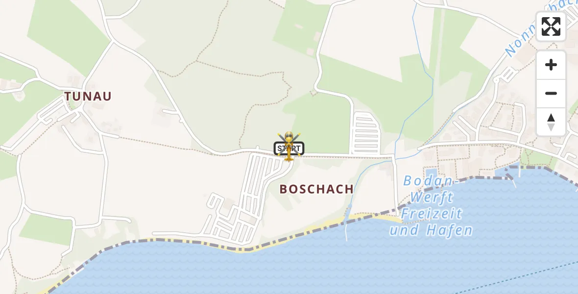 Flugroute Rettungshubschrauber Kressbronn am Bodensee - Kressbronn am Bodensee, 23 Mai 2026, 06:22