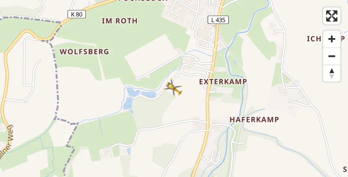 Flugroute Rettungshubschrauber Rinteln - Rinteln, 23 Mai 2026, 06:31