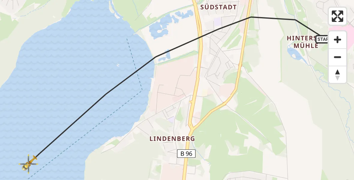 Flugroute Rettungshubschrauber Neubrandenburg - Neubrandenburg, 23 Mai 2026, 13:47