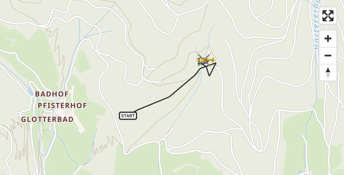 Flugroute Rettungshubschrauber Glottertal - Glottertal, 23 Mai 2026, 14:13