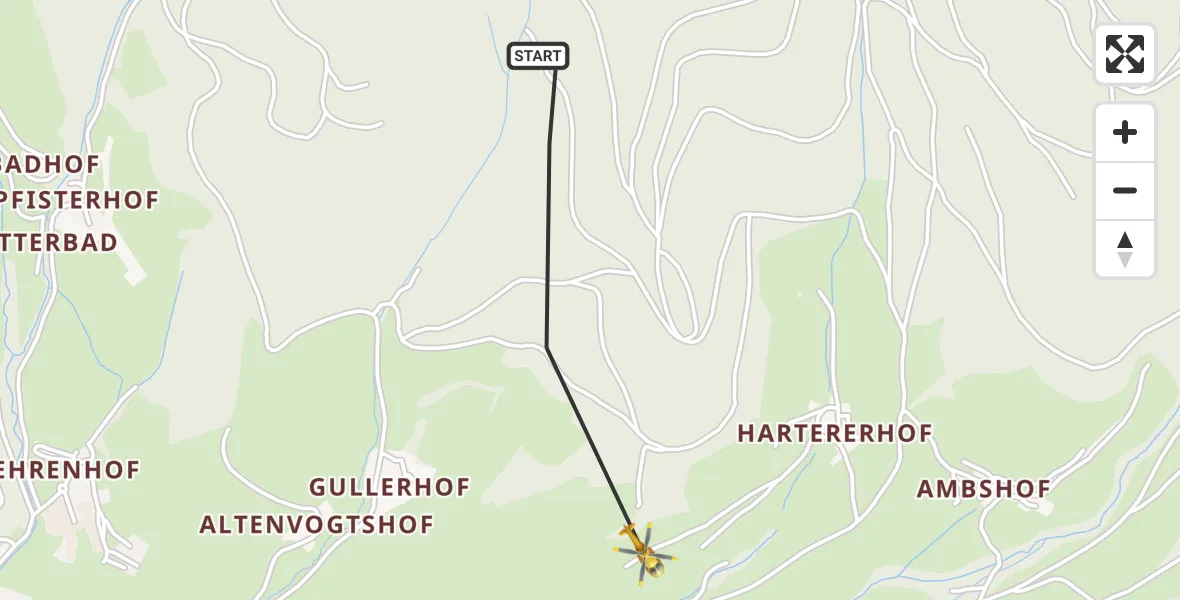 Flugroute Rettungshubschrauber Glottertal - Glottertal, 23 Mai 2026, 14:31