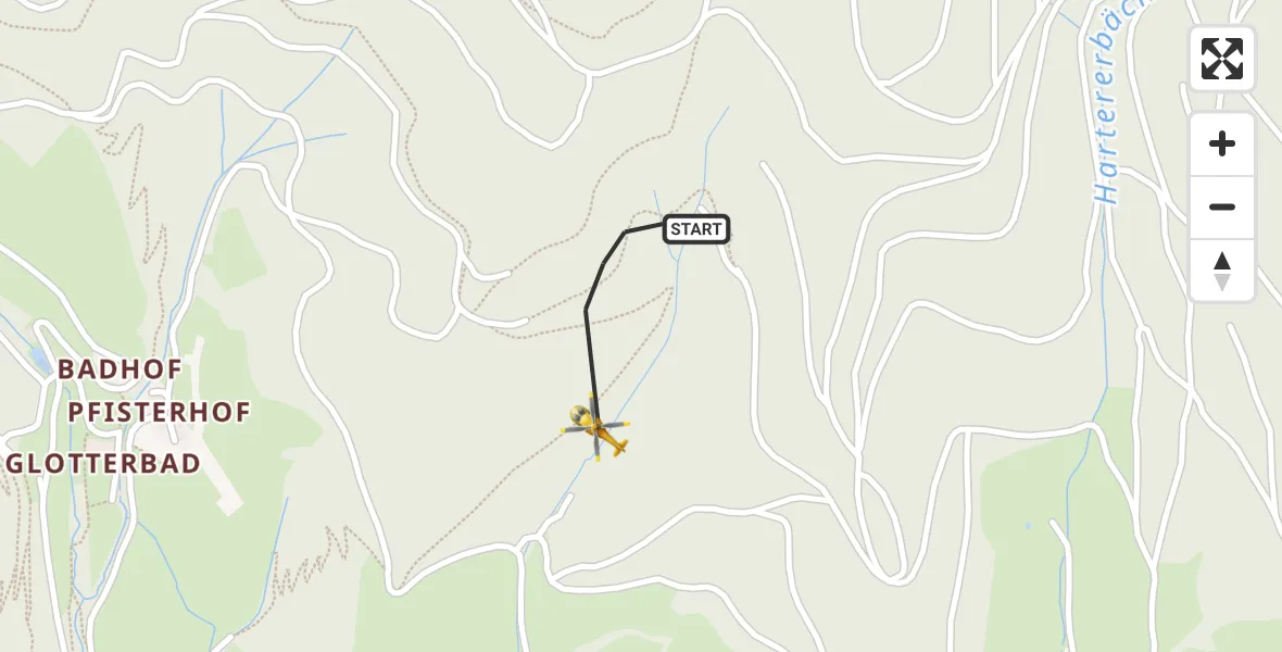 Flugroute Rettungshubschrauber Glottertal - Glottertal, 23 Mai 2026, 15:38