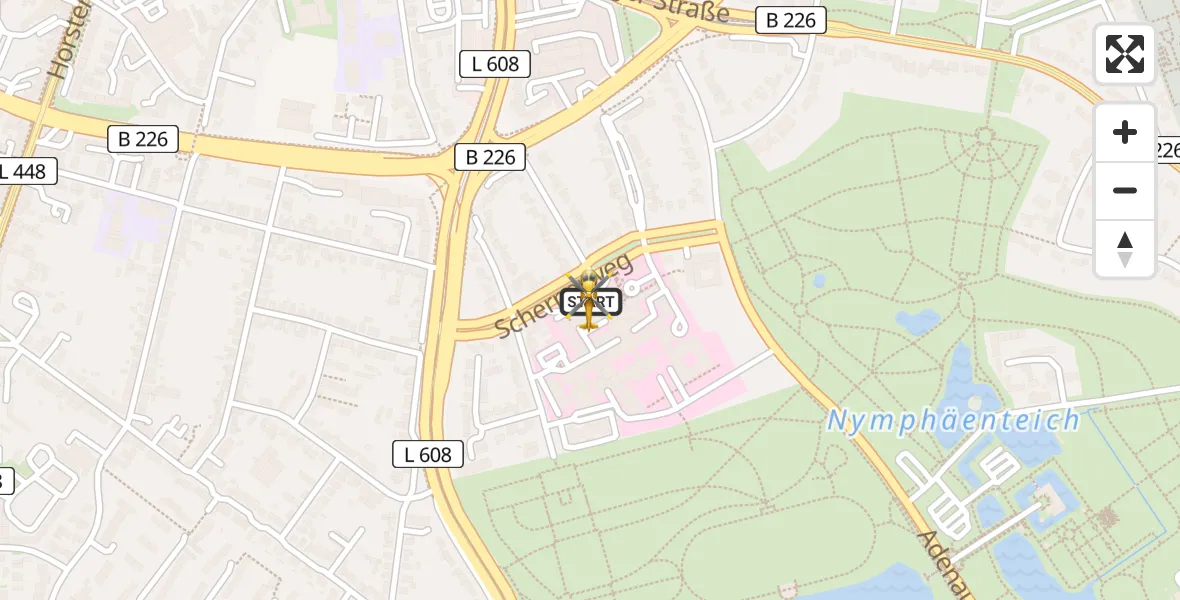Flugroute Rettungshubschrauber Gelsenkirchen - Gelsenkirchen, 23 Mai 2026, 16:32