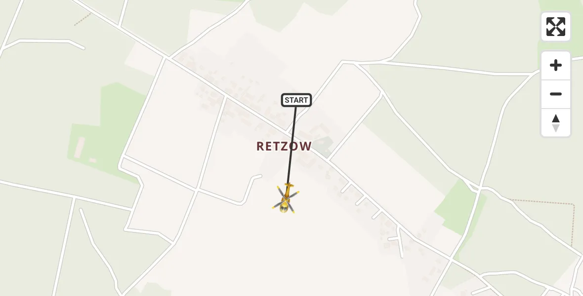 Flugroute Rettungshubschrauber Lychen - Lychen, 24 Mai 2026, 06:14