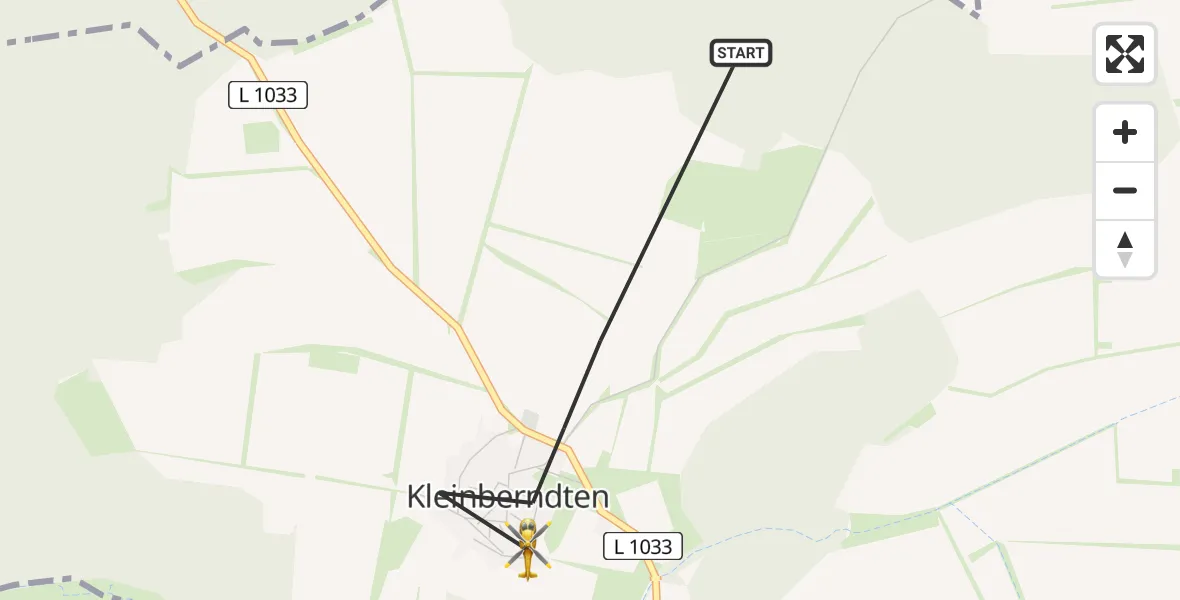 Flugroute Rettungshubschrauber Sondershausen - Sondershausen, 24 Mai 2026, 12:33