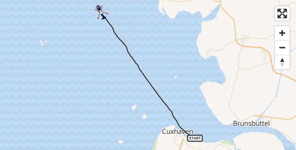 Flugroute Polizeihubschrauber Cuxhaven - Cuxhaven, 25 Mai 2026, 08:57