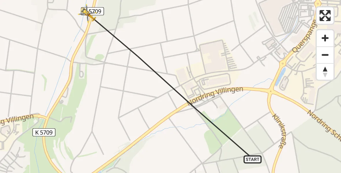 Flugroute Ambulanzhubschrauber Villingen-Schwenningen - Villingen-Schwenningen, 25 Mai 2026, 10:31
