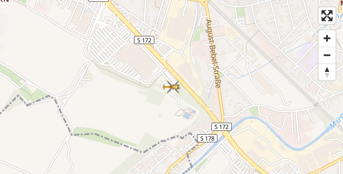 Flugroute Rettungshubschrauber Heidenau - Heidenau, 25 Mai 2026, 10:39