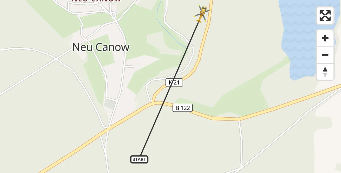 Flugroute Rettungshubschrauber Wustrow - Wustrow, 25 Mai 2026, 10:41