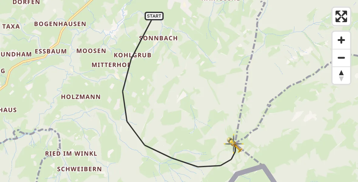 Flugroute Rettungshubschrauber Samerberg - Samerberg, 25 Mai 2026, 11:42