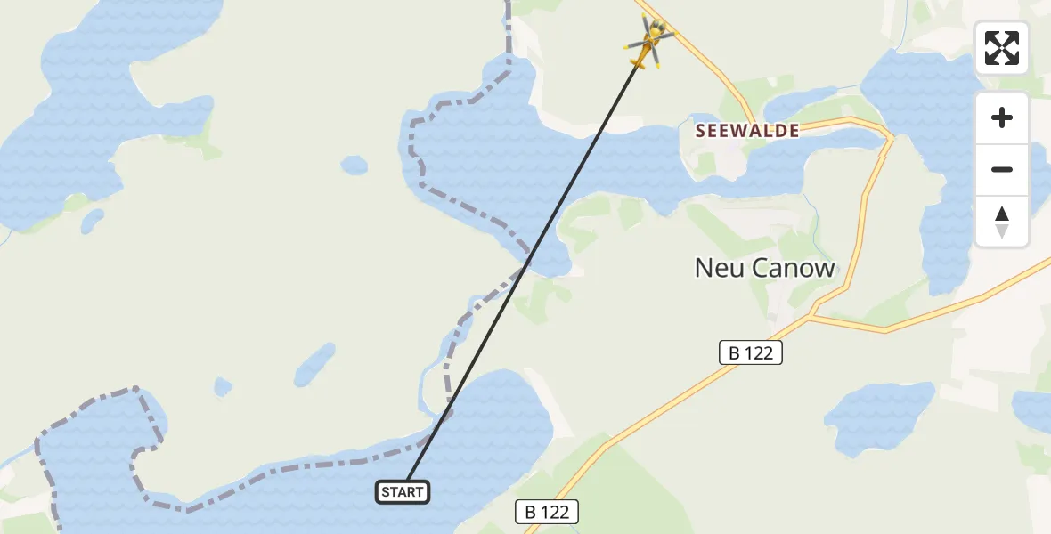 Flugroute Rettungshubschrauber Wustrow - Wustrow, 25 Mai 2026, 12:11
