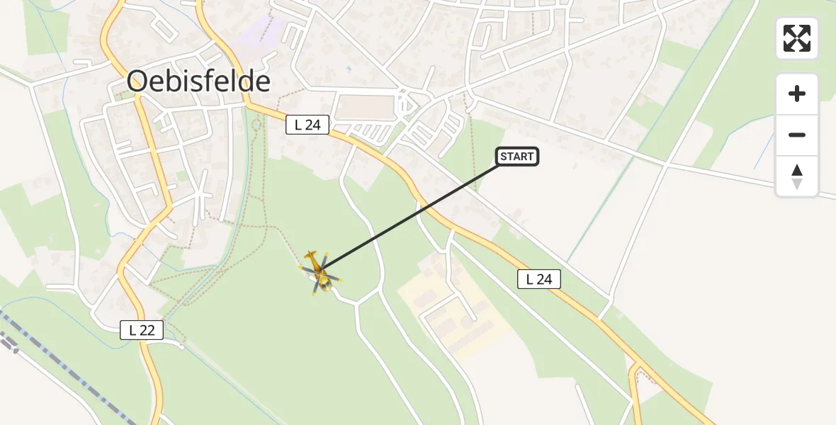 Flugroute Rettungshubschrauber Oebisfelde-Weferlingen - Oebisfelde-Weferlingen, 25 Mai 2026, 13:18