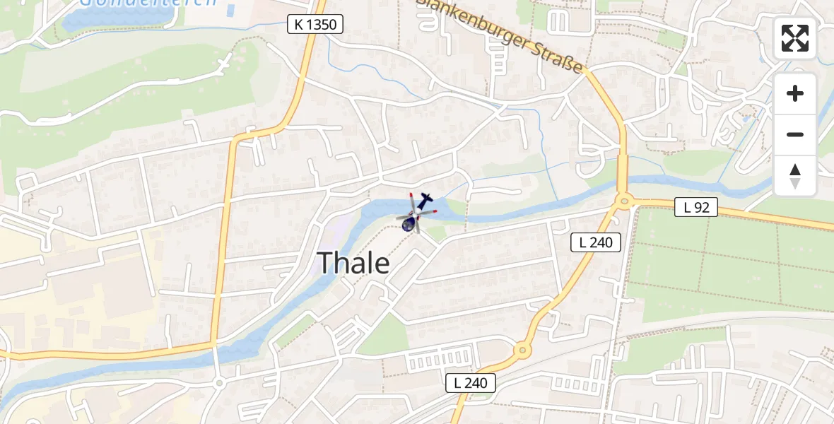 Flugroute Polizeihubschrauber Thale - Thale, 25 Mai 2026, 17:12