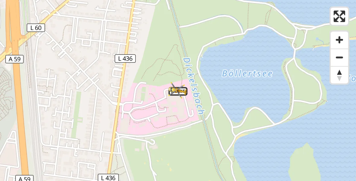 Flugroute Rettungshubschrauber Duisburg Air Rescue Hubschrauberlandeplatz (Christoph 9) - Duisburg Air Rescue Hubschrauberlandeplatz (Christoph 9), 25 Mai 2026, 17:29