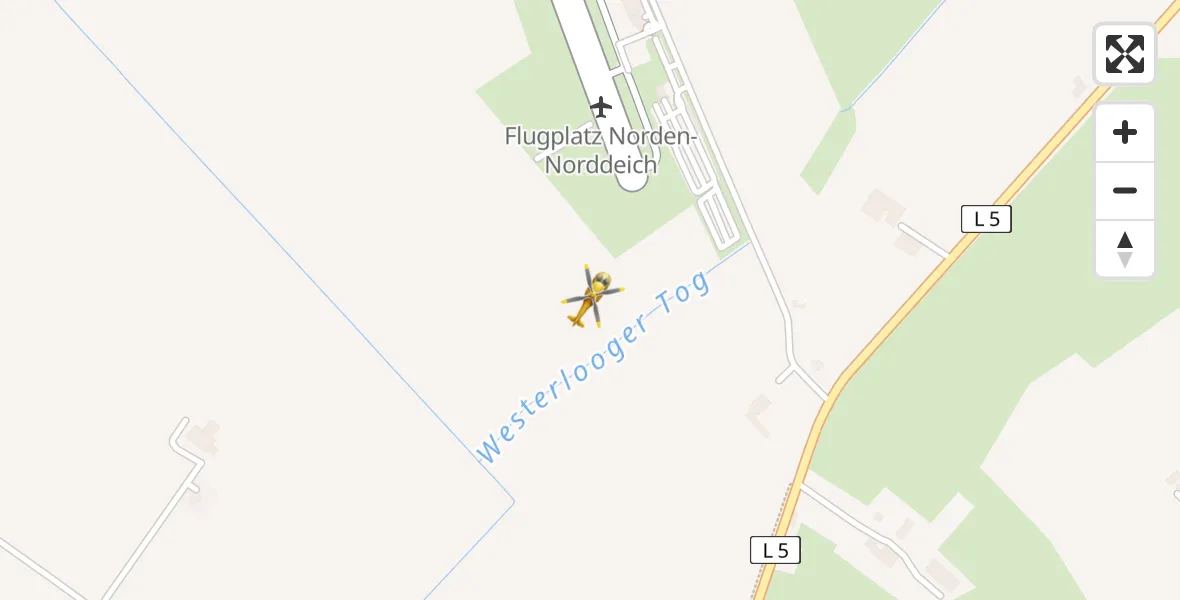 Flugroute Ambulanzhubschrauber Norden - Norden, 25 Mai 2026, 18:06