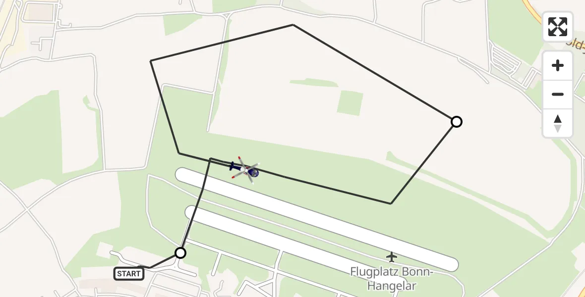 Flugroute Polizeihubschrauber Sankt Augustin - Bonn-Hangelar Flugplatz, 26 Mai 2026, 06:32