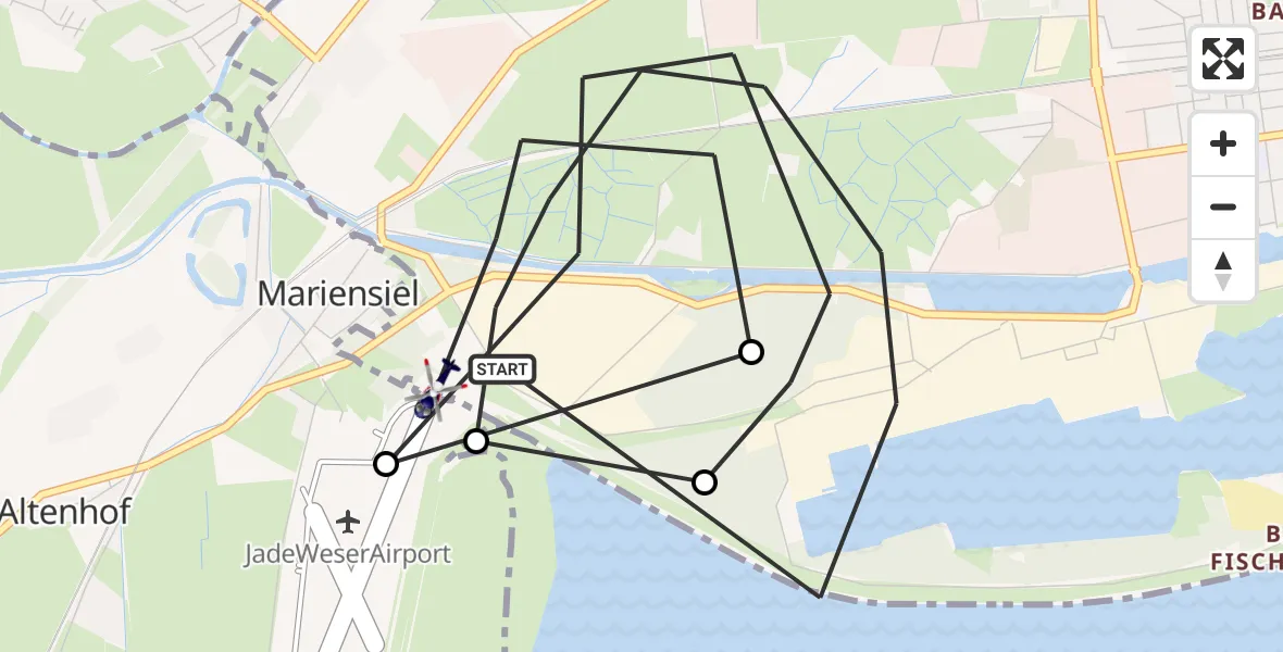 Flugroute Polizeihubschrauber Wilhelmshaven - Wilhelmshaven, 26 Mai 2026, 08:33