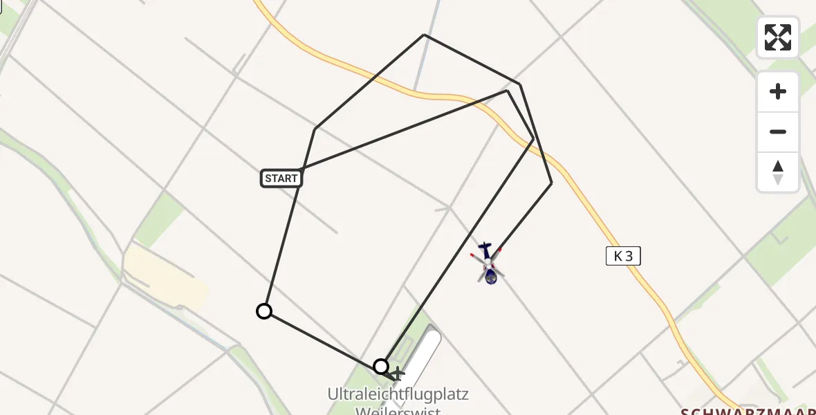 Flugroute Polizeihubschrauber Weilerswist - Weilerswist, 26 Mai 2026, 08:37