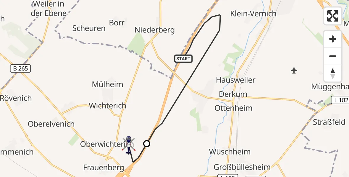 Flugroute Polizeihubschrauber Weilerswist - Euskirchen, 26 Mai 2026, 08:50