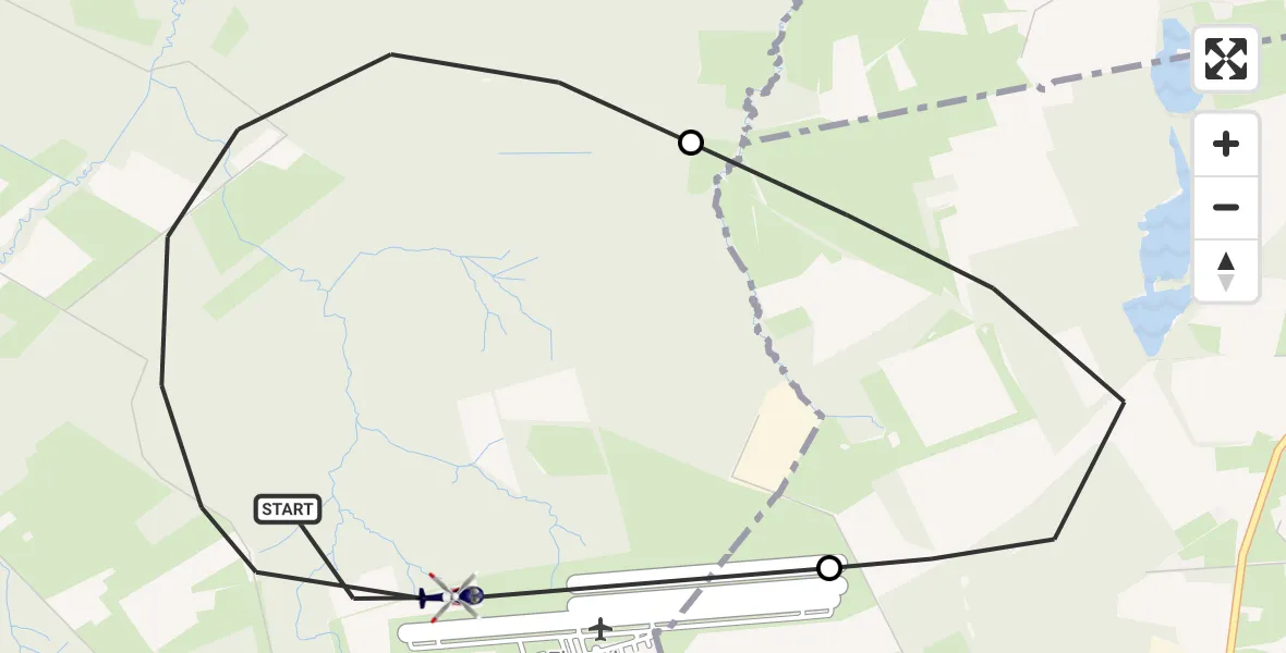 Flugroute Polizeihubschrauber Hünxe - Hünxe, 26 Mai 2026, 08:55