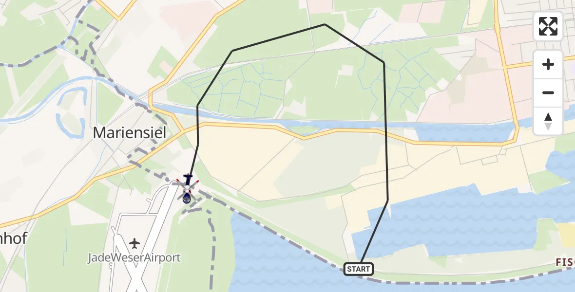 Flugroute Polizeihubschrauber Wilhelmshaven - Wilhelmshaven, 26 Mai 2026, 08:56