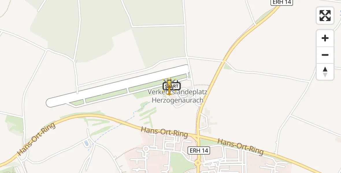 Flugroute Ambulanzhubschrauber Herzogenaurach Flugplatz - Herzogenaurach Flugplatz, 26 Mai 2026, 10:49