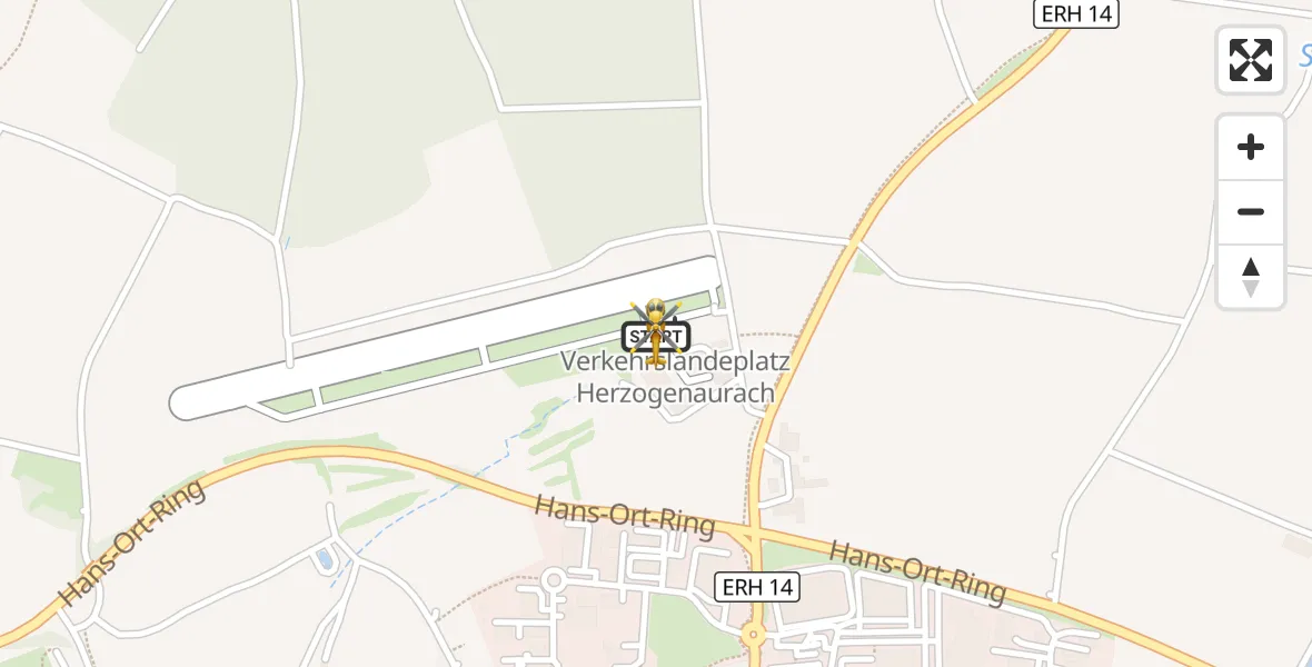 Flugroute Ambulanzhubschrauber Herzogenaurach Flugplatz - Herzogenaurach Flugplatz, 26 Mai 2026, 10:59