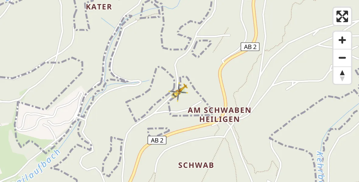 Flugroute Rettungshubschrauber Sailaufer Forst - Sailaufer Forst, 26 Mai 2026, 12:32