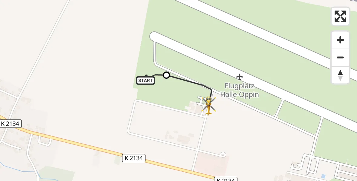 Flugroute Ambulanzhubschrauber Landsberg - Halle-Oppin Flugplatz, 26 Mai 2026, 13:20