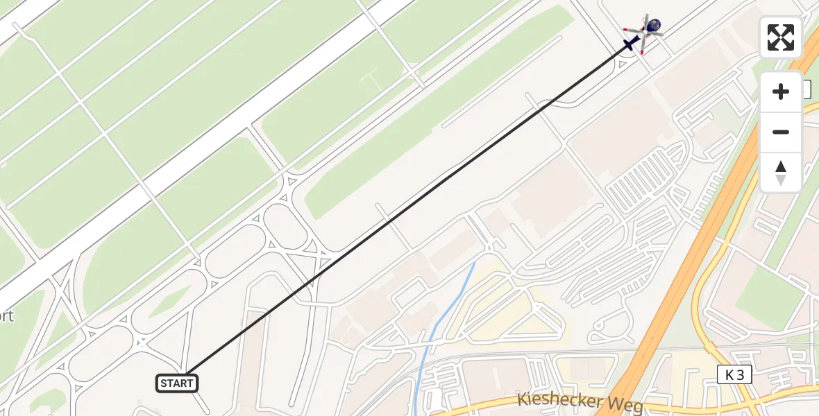 Flugroute Polizeihubschrauber Düsseldorf Flughafen - Düsseldorf Flughafen, 26 Mai 2026, 15:14