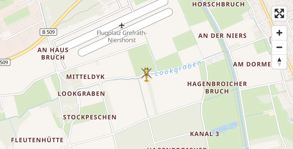 Flugroute Rettungshubschrauber Grefrath-Niershorst Flugplatz - Grefrath-Niershorst Flugplatz, 26 Mai 2026, 15:51