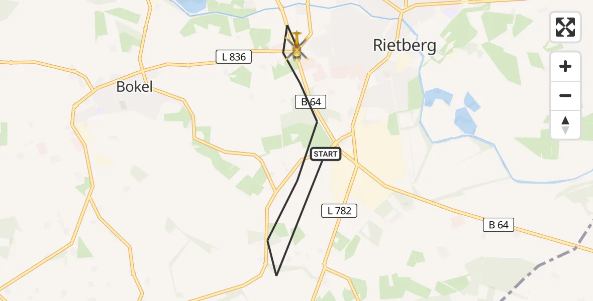 Flugroute Rettungshubschrauber Rietberg - Rietberg, 26 Mai 2026, 16:14