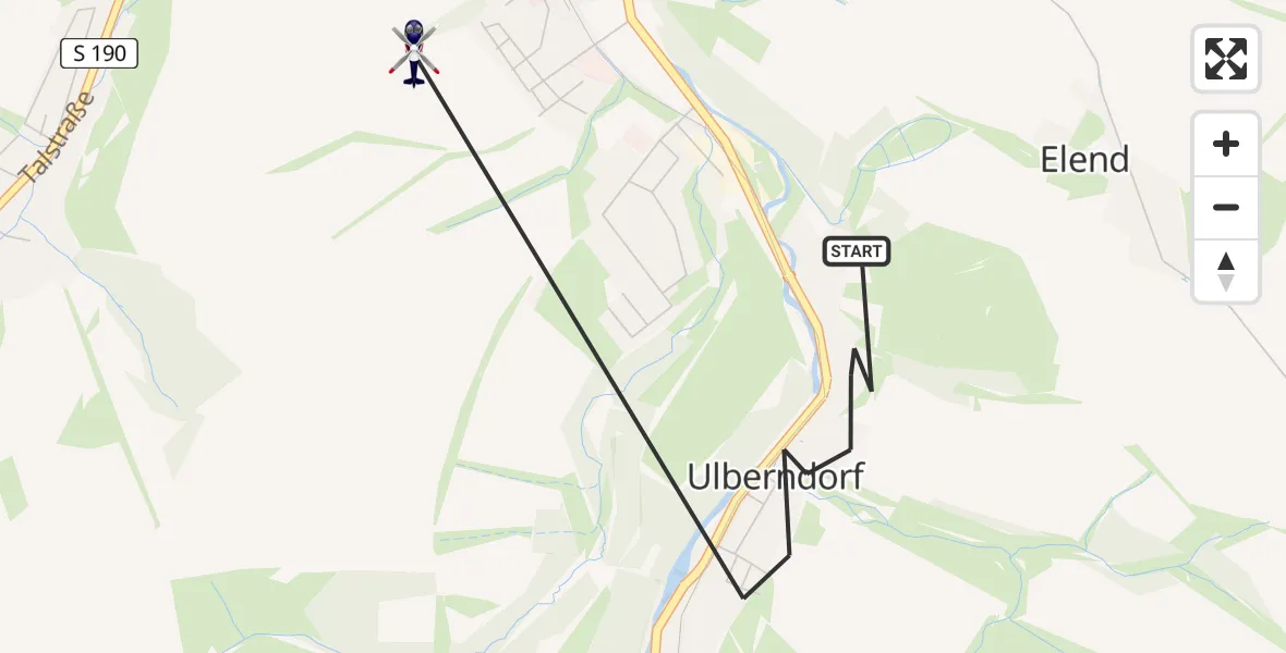 Flugroute Polizeihubschrauber Dippoldiswalde - Dippoldiswalde, 26 Mai 2026, 20:35