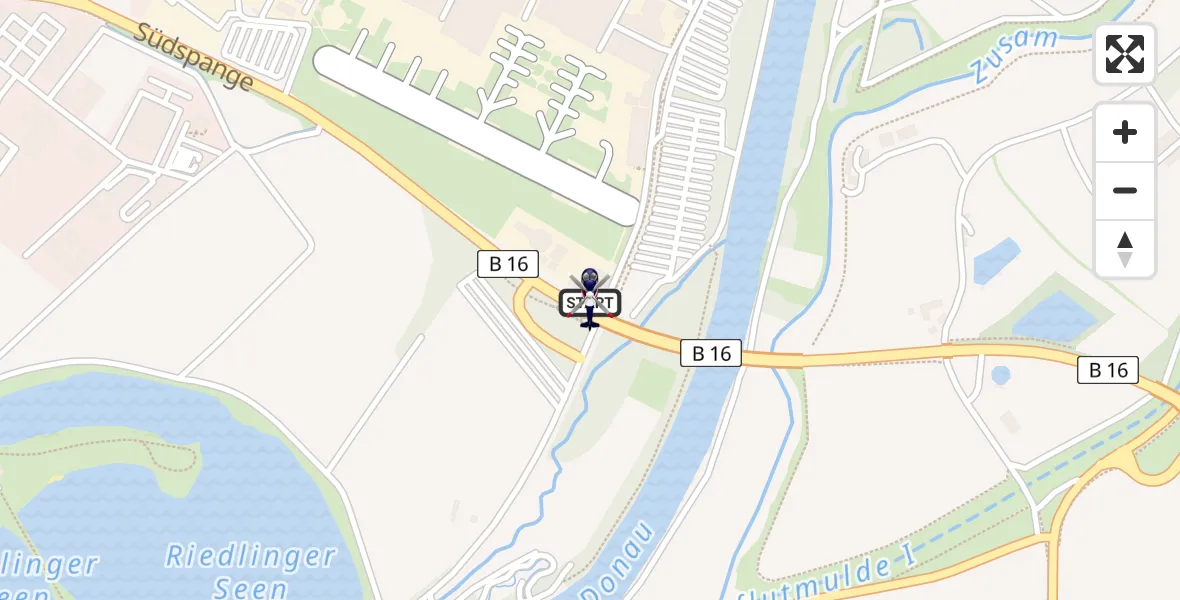 Flugroute Polizeihubschrauber Donauwörth Hubschrauberlandeplatz - Donauwörth Hubschrauberlandeplatz, 27 Mai 2026, 07:04