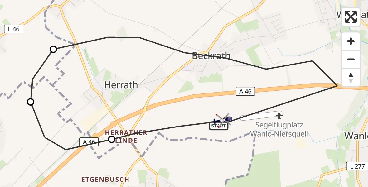 Flugroute Polizeihubschrauber Mönchengladbach - Mönchengladbach, 27 Mai 2026, 08:25