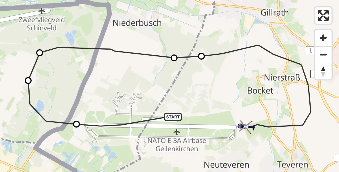 Flugroute Polizeihubschrauber Militärflugplatz Geilenkirchen - Geilenkirchen, 27 Mai 2026, 08:56