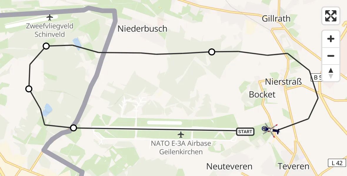 Flugroute Polizeihubschrauber Geilenkirchen - Geilenkirchen, 27 Mai 2026, 09:02
