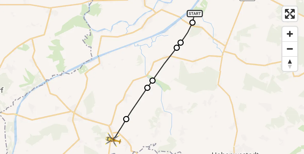 Flugroute Ambulanzhubschrauber Hörsten - Gokels, 27 Mai 2026, 09:54
