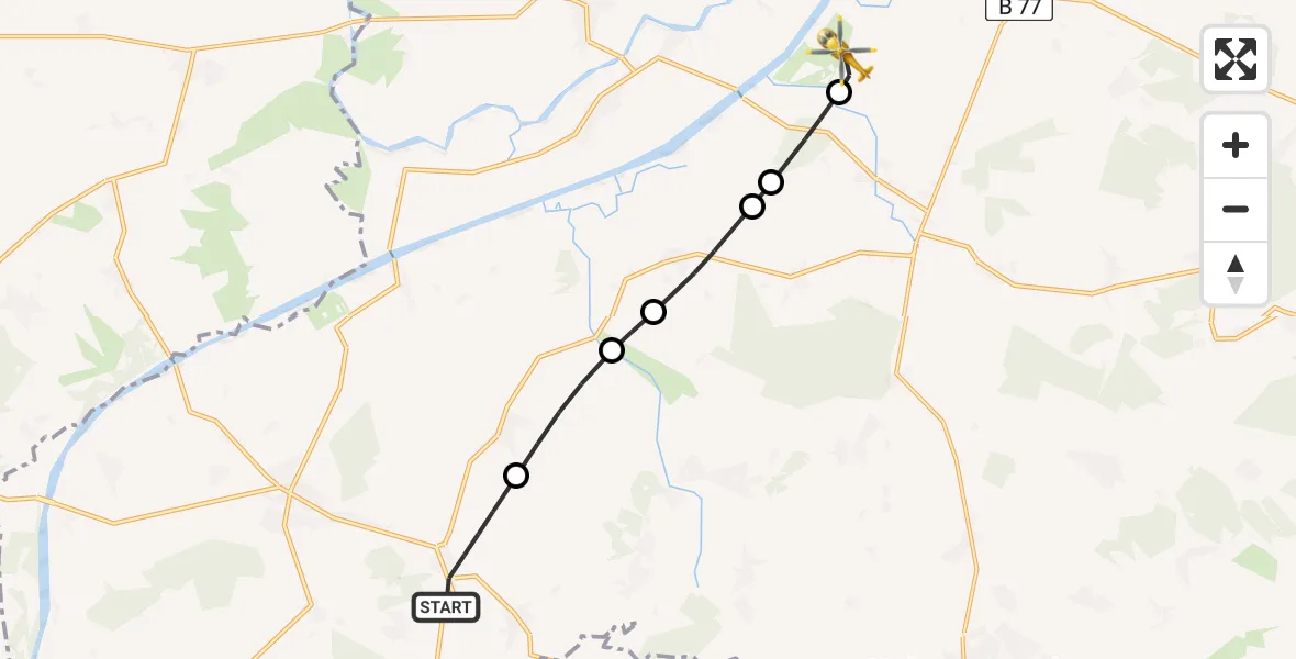 Flugroute Ambulanzhubschrauber Gokels - Hörsten, 27 Mai 2026, 10:41