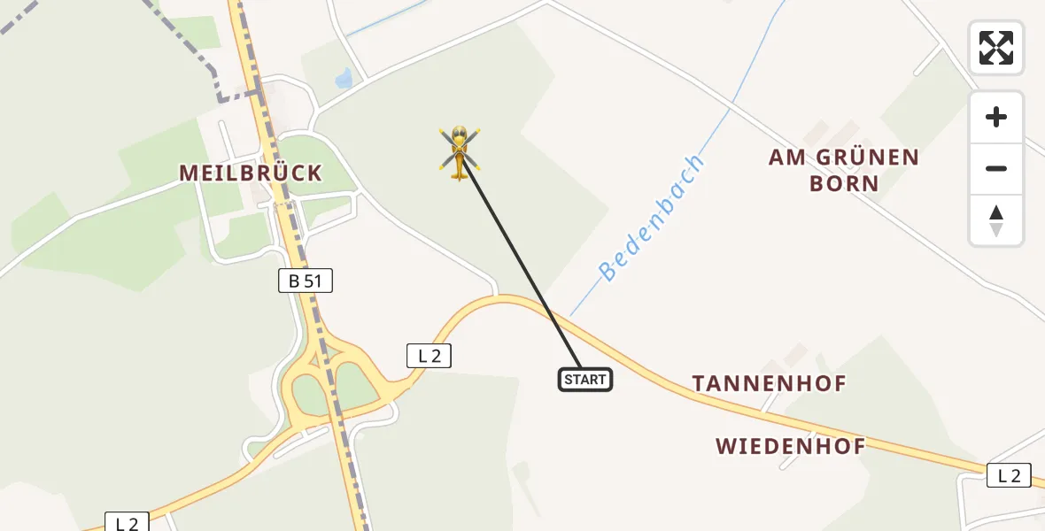 Flugroute Rettungshubschrauber Idenheim - Idenheim, 27 Mai 2026, 12:28