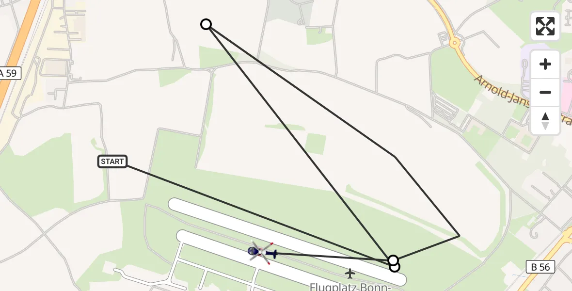 Flugroute Polizeihubschrauber Sankt Augustin - Bonn-Hangelar Flugplatz, 27 Mai 2026, 13:31