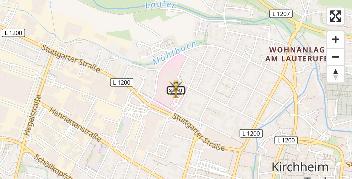 Flugroute Rettungshubschrauber Kirchheim unter Teck - Kirchheim unter Teck, 27 Mai 2026, 13:58
