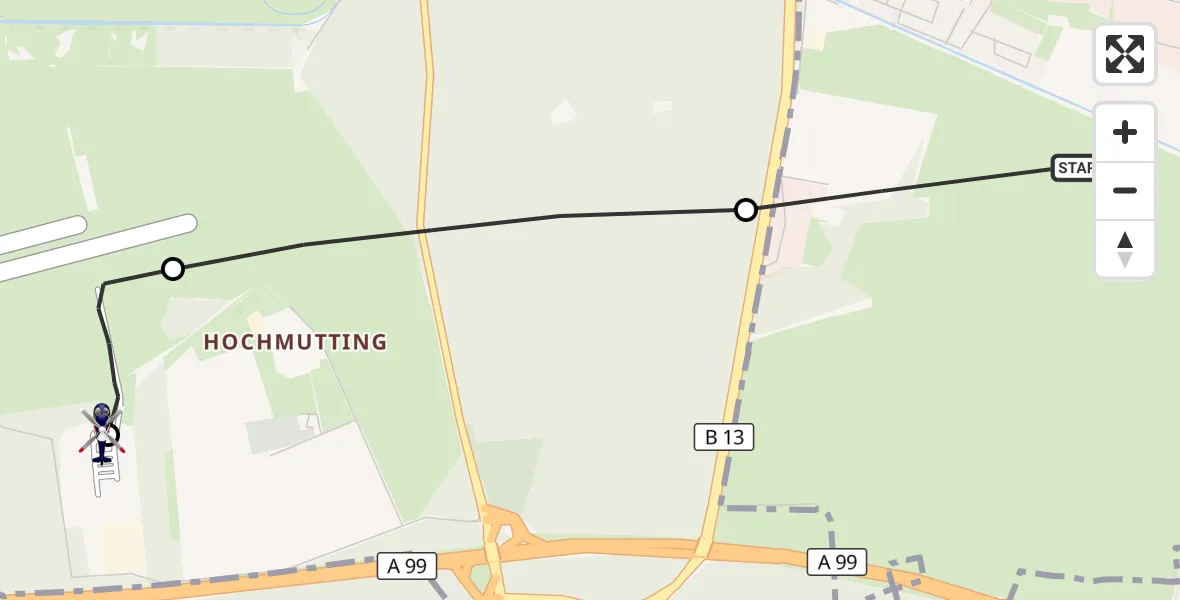 Flugroute Polizeihubschrauber Garching b.München - Oberschleißheim, 27 Mai 2026, 14:17
